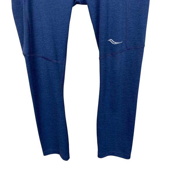 Saucony Leggings Cropped Blue Stretchy Pockets Active Workout Women's S - Picture 3 of 9